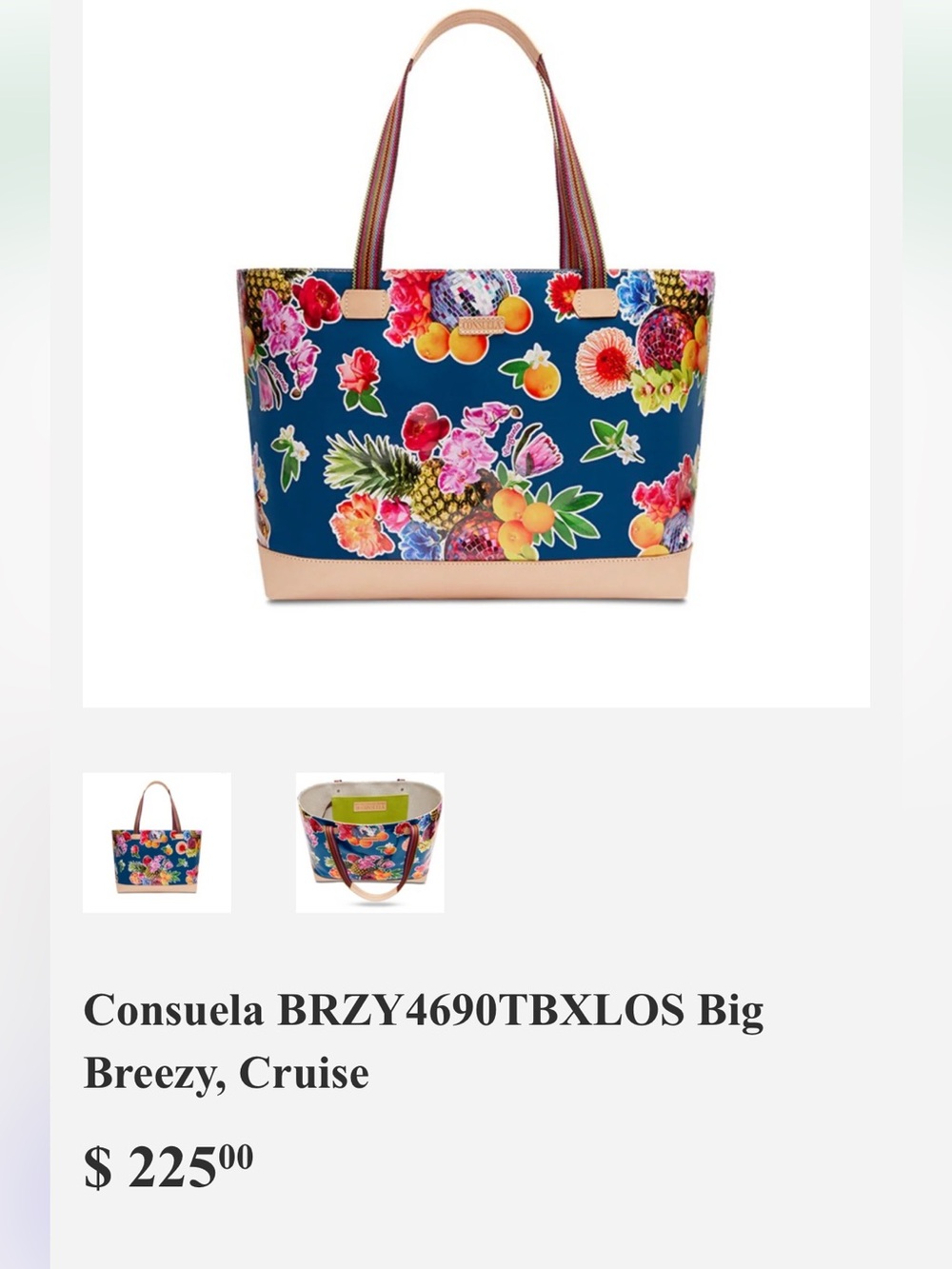 CRUISE BIG BREEZY EAST/WEST TOTE new with tag - Picture 9 of 9
